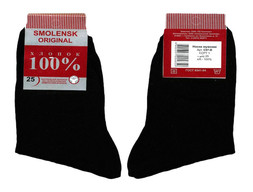 Мужские носки ВУ Smolensk Original C97-B хлопок чёрные гладкие размер 25 
(39-40) 5781