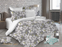 Комплект постельного белья Лилии вид 3 коллекция Ренессанс 2,0 спальный с 
 европростыней 4242