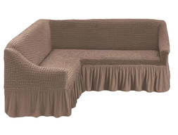 Чехол на угловой диван серо-коричневый 5150