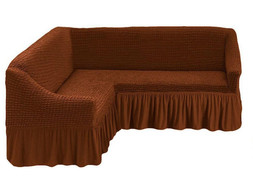 Чехол на угловой диван темно коричневый 5152